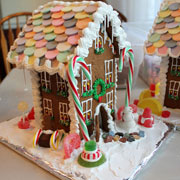 A Decorated Two Story Gingerbread House